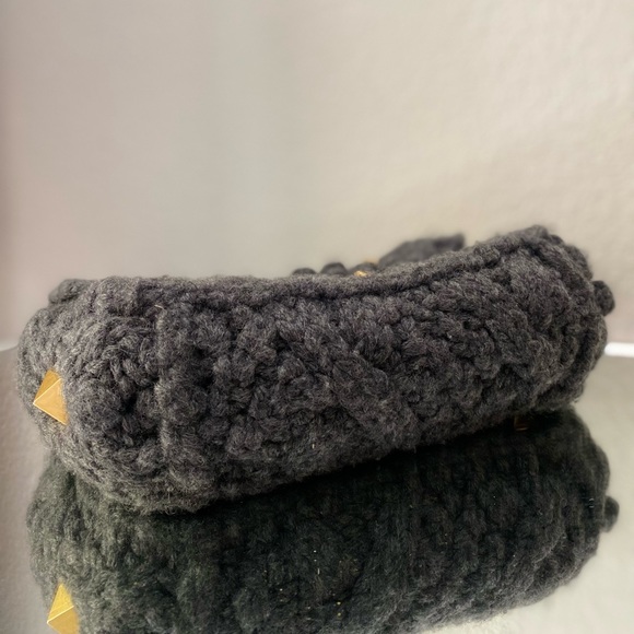 VALENTINO GARAVANI Medium Roman Stud Cashmere Shoulder Bag $3,150 - Picture 6 of 8